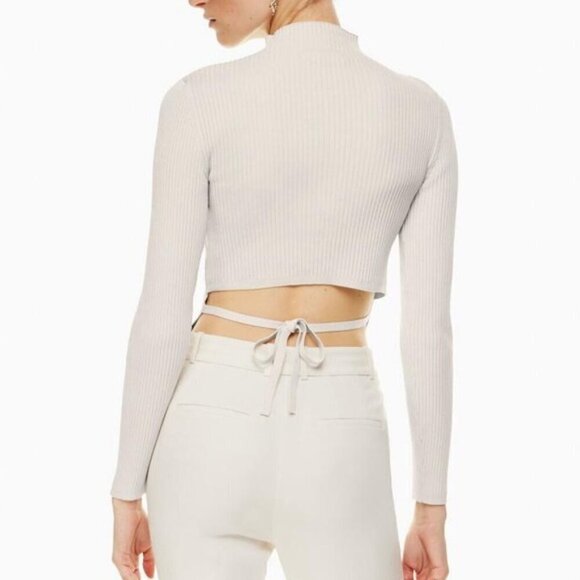 Babaton 2XL Aritzia Black Top Long Sleeve Sweater Shirt Ribbed Thick Fall Winter - Picture 14 of 16